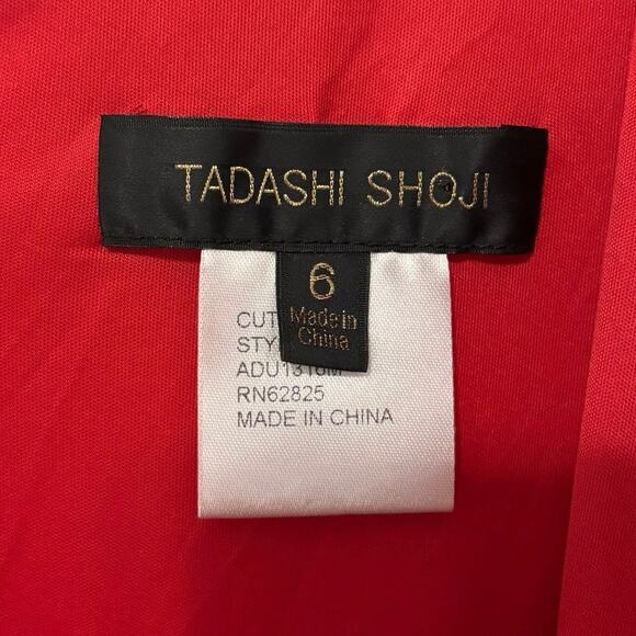 Tadashi Shoji Red Lace Embroidered Caria Cocktail Mini Dress Size 6 - Picture 4 of 8